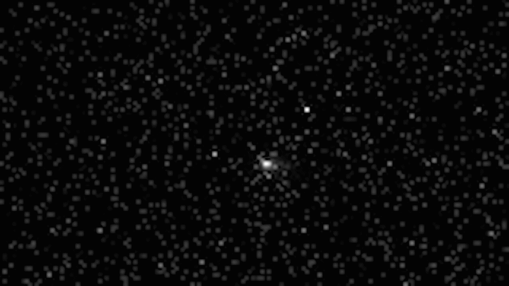 An image of interstellar object 3I/ATLAS photographed by China's Mars orbiter. An image of interstellar object 3I/ATLAS photographed by China's Mars orbiter.